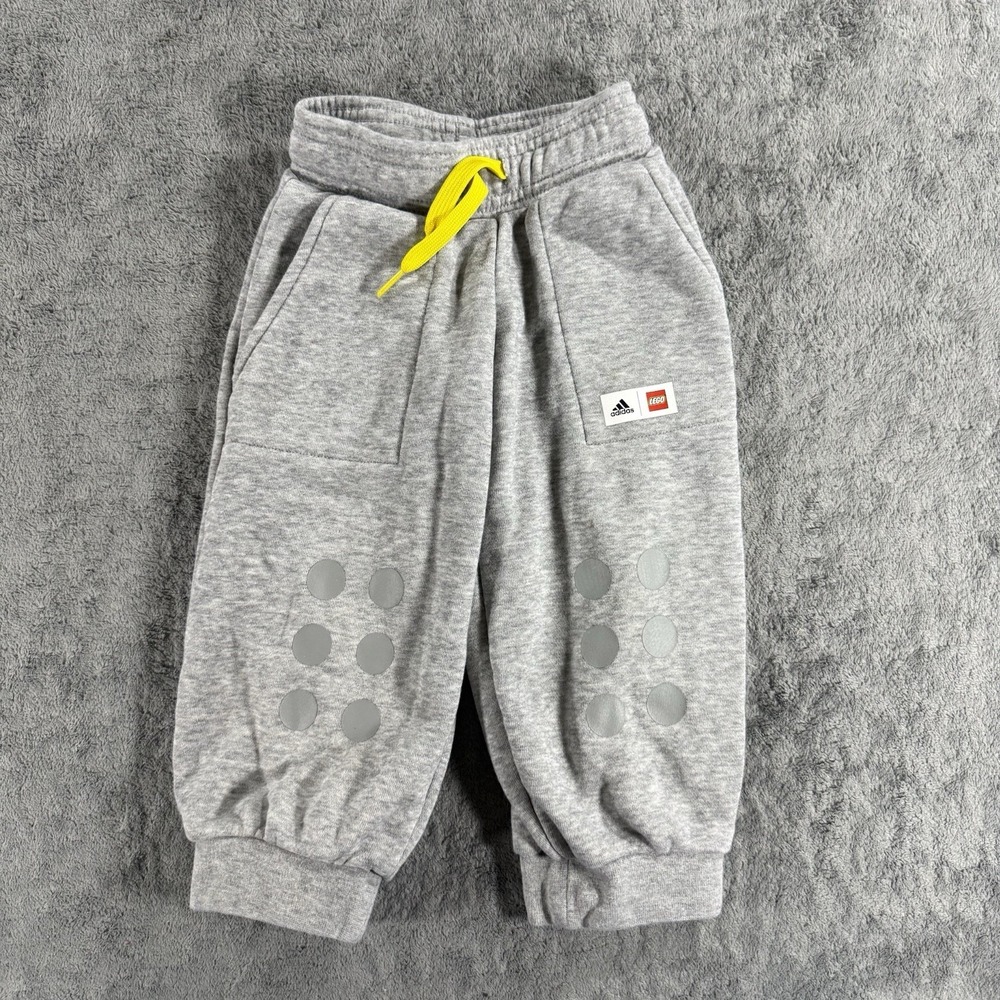 Adidas x Classic LEGO Kids Grey Brick Cuffed Sweatpants 2T